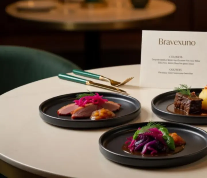 Talíře s degustačním menu pro soukromé akce v Bravexuno